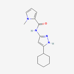 molecular formula C15H20N4O B7137017 N-(5-cyclohexyl-1H-pyrazol-3-yl)-1-methylpyrrole-2-carboxamide 