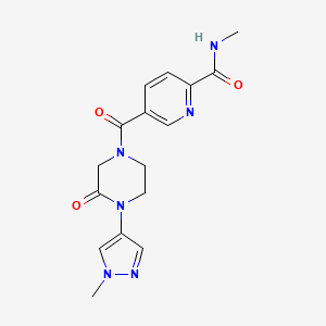 molecular formula C16H18N6O3 B7137047 N-methyl-5-[4-(1-methylpyrazol-4-yl)-3-oxopiperazine-1-carbonyl]pyridine-2-carboxamide 