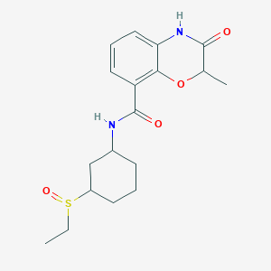 molecular formula C18H24N2O4S B7137067 N-(3-ethylsulfinylcyclohexyl)-2-methyl-3-oxo-4H-1,4-benzoxazine-8-carboxamide 