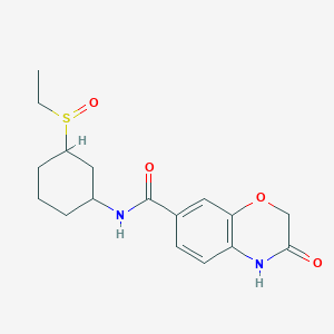 molecular formula C17H22N2O4S B7137071 N-(3-ethylsulfinylcyclohexyl)-3-oxo-4H-1,4-benzoxazine-7-carboxamide 