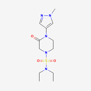 molecular formula C12H21N5O3S B7137138 N,N-diethyl-4-(1-methylpyrazol-4-yl)-3-oxopiperazine-1-sulfonamide 