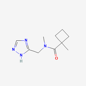 molecular formula C10H16N4O B7137183 N,1-dimethyl-N-(1H-1,2,4-triazol-5-ylmethyl)cyclobutane-1-carboxamide 