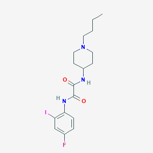 molecular formula C17H23FIN3O2 B7137192 N-(1-butylpiperidin-4-yl)-N'-(4-fluoro-2-iodophenyl)oxamide 