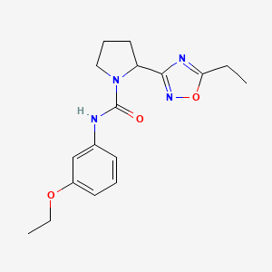 molecular formula C17H22N4O3 B7137242 N-(3-ethoxyphenyl)-2-(5-ethyl-1,2,4-oxadiazol-3-yl)pyrrolidine-1-carboxamide 
