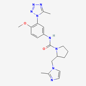 molecular formula C19H24N8O2 B7137243 N-[4-methoxy-3-(5-methyltetrazol-1-yl)phenyl]-2-[(2-methylimidazol-1-yl)methyl]pyrrolidine-1-carboxamide 