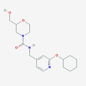molecular formula C18H27N3O4 B7137354 N-[(2-cyclohexyloxypyridin-4-yl)methyl]-2-(hydroxymethyl)morpholine-4-carboxamide 