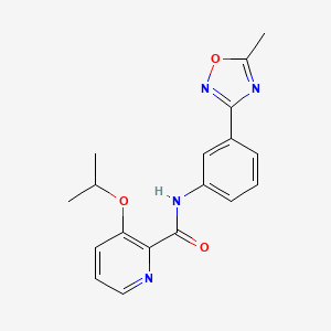 molecular formula C18H18N4O3 B7137424 N-[3-(5-methyl-1,2,4-oxadiazol-3-yl)phenyl]-3-propan-2-yloxypyridine-2-carboxamide 