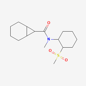 molecular formula C16H27NO3S B7137440 N-methyl-N-(2-methylsulfonylcyclohexyl)bicyclo[4.1.0]heptane-7-carboxamide 