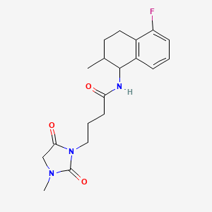molecular formula C19H24FN3O3 B7137474 N-(5-fluoro-2-methyl-1,2,3,4-tetrahydronaphthalen-1-yl)-4-(3-methyl-2,5-dioxoimidazolidin-1-yl)butanamide 