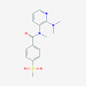 molecular formula C16H19N3O3S B7137480 N-[2-(dimethylamino)pyridin-3-yl]-N-methyl-4-methylsulfonylbenzamide 