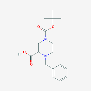 molecular formula C17H24N2O4 B071375 1-Benzyl-4-Boc-piperazine-2-carboxylic acid CAS No. 181956-25-2