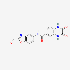 molecular formula C18H14N4O5 B7137514 N-[2-(methoxymethyl)-1,3-benzoxazol-5-yl]-2,3-dioxo-1,4-dihydroquinoxaline-6-carboxamide 
