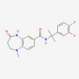 molecular formula C20H21F2N3O2 B7137526 N-[2-(3,4-difluorophenyl)propan-2-yl]-1-methyl-4-oxo-3,5-dihydro-2H-1,5-benzodiazepine-7-carboxamide 