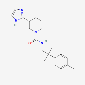 molecular formula C21H30N4O B7137528 N-[2-(4-ethylphenyl)-2-methylpropyl]-3-(1H-imidazol-2-yl)piperidine-1-carboxamide 