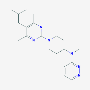 molecular formula C20H30N6 B7137540 N-[1-[4,6-dimethyl-5-(2-methylpropyl)pyrimidin-2-yl]piperidin-4-yl]-N-methylpyridazin-3-amine 