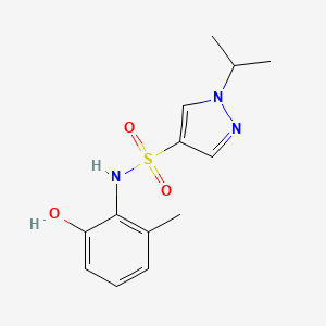 molecular formula C13H17N3O3S B7137604 N-(2-hydroxy-6-methylphenyl)-1-propan-2-ylpyrazole-4-sulfonamide 