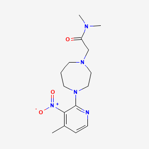 molecular formula C15H23N5O3 B7137613 N,N-dimethyl-2-[4-(4-methyl-3-nitropyridin-2-yl)-1,4-diazepan-1-yl]acetamide 