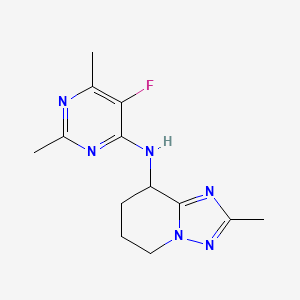 molecular formula C13H17FN6 B7137646 N-(5-fluoro-2,6-dimethylpyrimidin-4-yl)-2-methyl-5,6,7,8-tetrahydro-[1,2,4]triazolo[1,5-a]pyridin-8-amine 