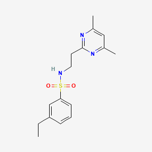 molecular formula C16H21N3O2S B7137677 N-[2-(4,6-dimethylpyrimidin-2-yl)ethyl]-3-ethylbenzenesulfonamide 