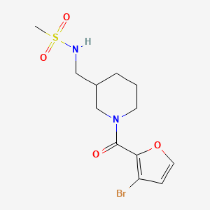 molecular formula C12H17BrN2O4S B7137836 N-[[1-(3-bromofuran-2-carbonyl)piperidin-3-yl]methyl]methanesulfonamide 