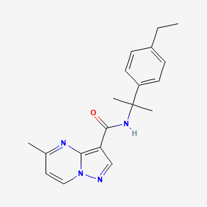 molecular formula C19H22N4O B7137842 N-[2-(4-ethylphenyl)propan-2-yl]-5-methylpyrazolo[1,5-a]pyrimidine-3-carboxamide 