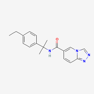 molecular formula C18H20N4O B7137853 N-[2-(4-ethylphenyl)propan-2-yl]-[1,2,4]triazolo[4,3-a]pyridine-6-carboxamide 