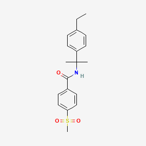 molecular formula C19H23NO3S B7137857 N-[2-(4-ethylphenyl)propan-2-yl]-4-methylsulfonylbenzamide 