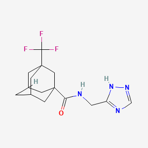 molecular formula C15H19F3N4O B7137866 N-(1H-1,2,4-triazol-5-ylmethyl)-3-(trifluoromethyl)adamantane-1-carboxamide 