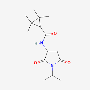 molecular formula C15H24N2O3 B7137919 N-(2,5-dioxo-1-propan-2-ylpyrrolidin-3-yl)-2,2,3,3-tetramethylcyclopropane-1-carboxamide 
