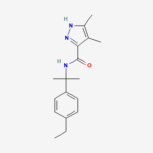 molecular formula C17H23N3O B7138146 N-[2-(4-ethylphenyl)propan-2-yl]-4,5-dimethyl-1H-pyrazole-3-carboxamide 