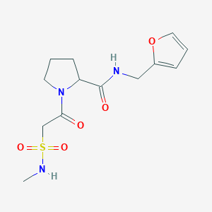 molecular formula C13H19N3O5S B7138154 N-(furan-2-ylmethyl)-1-[2-(methylsulfamoyl)acetyl]pyrrolidine-2-carboxamide 
