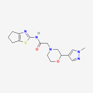 molecular formula C16H21N5O2S B7138200 N-(5,6-dihydro-4H-cyclopenta[d][1,3]thiazol-2-yl)-2-[2-(1-methylpyrazol-4-yl)morpholin-4-yl]acetamide 