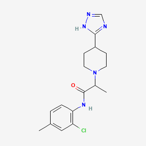 molecular formula C17H22ClN5O B7138211 N-(2-chloro-4-methylphenyl)-2-[4-(1H-1,2,4-triazol-5-yl)piperidin-1-yl]propanamide 