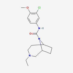 molecular formula C17H24ClN3O2 B7138283 N-(3-chloro-4-methoxyphenyl)-3-ethyl-3,9-diazabicyclo[4.2.1]nonane-9-carboxamide 