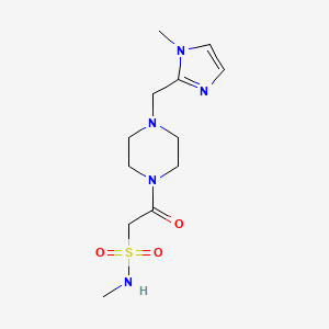 molecular formula C12H21N5O3S B7138315 N-methyl-2-[4-[(1-methylimidazol-2-yl)methyl]piperazin-1-yl]-2-oxoethanesulfonamide 