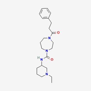 molecular formula C22H34N4O2 B7138344 N-(1-ethylpiperidin-3-yl)-4-(3-phenylpropanoyl)-1,4-diazepane-1-carboxamide 