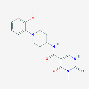 molecular formula C18H22N4O4 B7138393 N-[1-(2-methoxyphenyl)piperidin-4-yl]-3-methyl-2,4-dioxo-1H-pyrimidine-5-carboxamide 