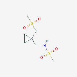 molecular formula C7H15NO4S2 B7138448 N-[[1-(methylsulfonylmethyl)cyclopropyl]methyl]methanesulfonamide 