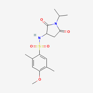 molecular formula C16H22N2O5S B7138532 N-(2,5-dioxo-1-propan-2-ylpyrrolidin-3-yl)-4-methoxy-2,5-dimethylbenzenesulfonamide 