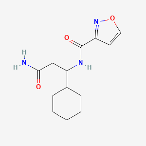molecular formula C13H19N3O3 B7138617 N-(3-amino-1-cyclohexyl-3-oxopropyl)-1,2-oxazole-3-carboxamide 