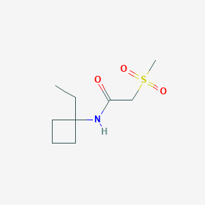 molecular formula C9H17NO3S B7138634 N-(1-ethylcyclobutyl)-2-methylsulfonylacetamide 