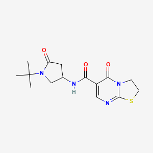 molecular formula C15H20N4O3S B7138681 N-(1-tert-butyl-5-oxopyrrolidin-3-yl)-5-oxo-2,3-dihydro-[1,3]thiazolo[3,2-a]pyrimidine-6-carboxamide 
