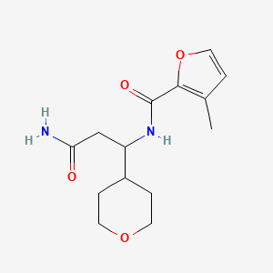 molecular formula C14H20N2O4 B7138705 N-[3-amino-1-(oxan-4-yl)-3-oxopropyl]-3-methylfuran-2-carboxamide 