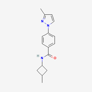 molecular formula C16H19N3O B7138707 N-(3-methylcyclobutyl)-4-(3-methylpyrazol-1-yl)benzamide 