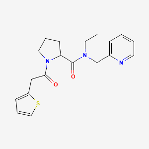 molecular formula C19H23N3O2S B7138749 N-ethyl-N-(pyridin-2-ylmethyl)-1-(2-thiophen-2-ylacetyl)pyrrolidine-2-carboxamide 