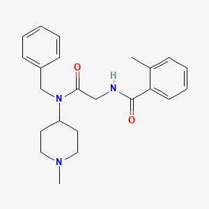molecular formula C23H29N3O2 B7138818 N-[2-[benzyl-(1-methylpiperidin-4-yl)amino]-2-oxoethyl]-2-methylbenzamide 