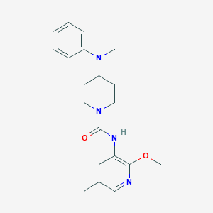 molecular formula C20H26N4O2 B7138905 N-(2-methoxy-5-methylpyridin-3-yl)-4-(N-methylanilino)piperidine-1-carboxamide 