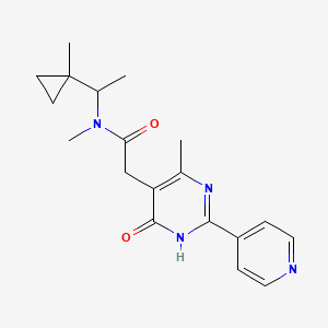 molecular formula C19H24N4O2 B7138953 N-methyl-N-[1-(1-methylcyclopropyl)ethyl]-2-(4-methyl-6-oxo-2-pyridin-4-yl-1H-pyrimidin-5-yl)acetamide 