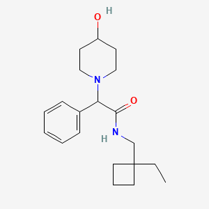 molecular formula C20H30N2O2 B7138993 N-[(1-ethylcyclobutyl)methyl]-2-(4-hydroxypiperidin-1-yl)-2-phenylacetamide 
