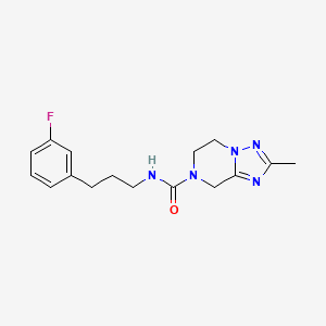 molecular formula C16H20FN5O B7139019 N-[3-(3-fluorophenyl)propyl]-2-methyl-6,8-dihydro-5H-[1,2,4]triazolo[1,5-a]pyrazine-7-carboxamide 
